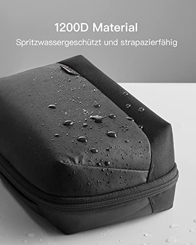 Inateck Kabeltasche Laptop Zubehör Organizer Gadget Tasche für Festplatte, USB Stick, SD Karten, Reise Accessoires Spritzwassergeschützte Reisefreundlich, AB03007 Schwarz - 7