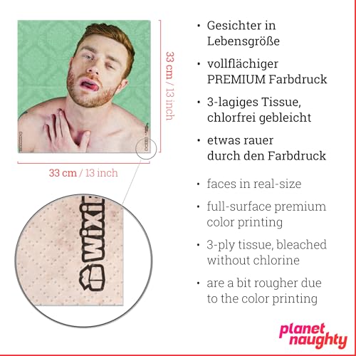 WIXIES Wichstücher lustiges Geschenk für den Schwulen Freund, 7 Servietten zum Masturbieren für den besten gay Kumpel, Junggesellenabschied, Weihnachten, Geburtstag, Scherzartikel, Spankrags - 3