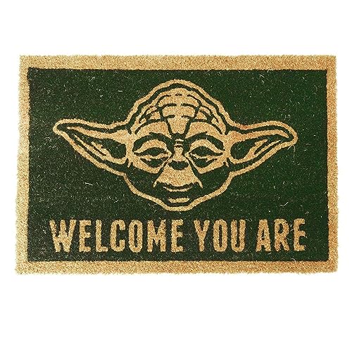 Fußmatte - Star Wars - Welcome You Are | Yoda Fußmatte | Fußabtreter Haustür | Türvorleger mit Motiv | Schmutzmatte Eingangsbereich | Geschenk für Männer | Star Wars Fussßmatte | Abtretter | Abtrettmatte