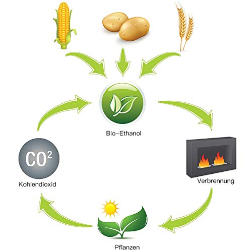 COSTWAY Tischkamin Ethanol, Ethanolkamin Edelstahl, Biokamin Tisch, Kamin Bioethanol (Modell 1) - 5