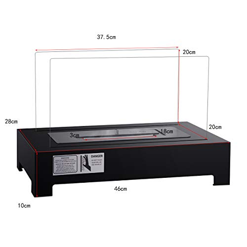 COSTWAY Tischkamin Ethanol, Ethanolkamin Edelstahl, Biokamin Tisch, Kamin Bioethanol (Modell 1) - 8