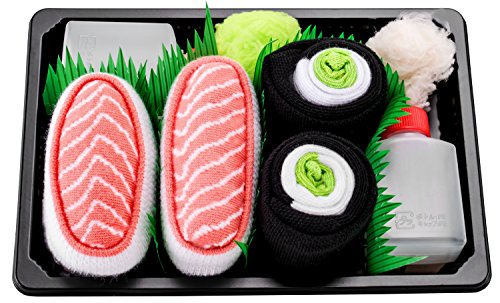 Rainbow Socks – Damen Herren – Sushi Socken Lachs Nigiri Gurken Maki – Lustige Geschenk – 2 Paar – Größen 41-46 - 2