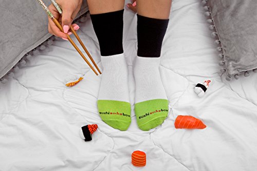 Rainbow Socks – Damen Herren – Sushi Socken Lachs Nigiri Gurken Maki – Lustige Geschenk – 2 Paar – Größen 41-46 - 6