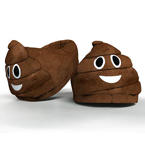 Desire Deluxe Kackhaufen Emojis Geschenk Hausschuhe Poop – Super weiche Winter Hausschuhe aus Plüsch in Universalgröße für Mädchen, Jungen, Erwachsene, Nerd Geschenk, Universalgröße 35 - 43