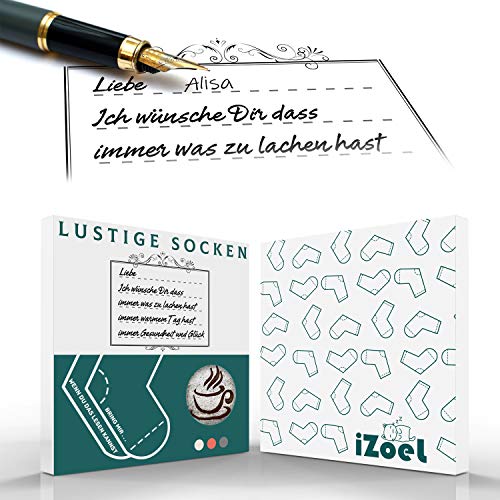 iZoeL Witzige Socken mit Geschenkbox Herr Frau Freundin Spruch Wenn Du Das Lesen Kannst Bring mir Schokolade/Kaffee/Wein Lustige Geschenk (Grau Kaffee Socken) - 7