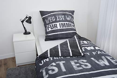 Herding Young Collection Bettwäsche-Set, Wendemotiv mit Spruch, Bettbezug 135 x 200 cm, Kopfkissenbezug 80 x 80 cm, Baumwolle/Renforcé - 4