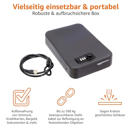 AmazonBasics – Tragbare Sicherheitsbox mit Zahlenschloss, extra-groß - 3