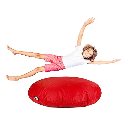 Patchhome 2 in 1 Funktion Sitzsack Sitzkissen Bean Bag – Rot – 100cm Durchmesser in 25 Farben und 3 versch. Größen – fertig befüllt - 6