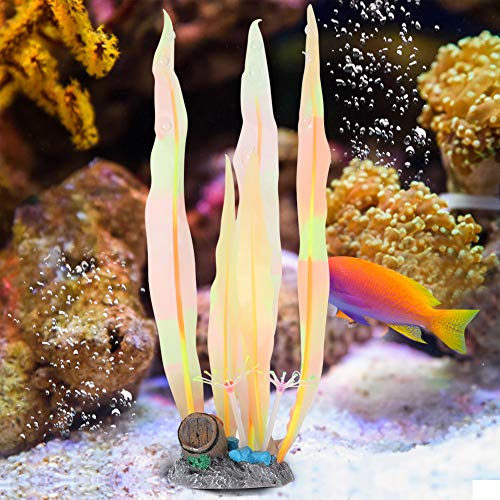 iFCOW Fluoreszierende Aquarium-Dekoration, Silikonsimulierter Seetang, fluoreszierender Effekt, Aquarium, Landschaftsdekoration mit Harzbasis - 3