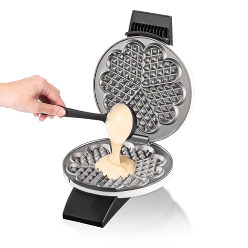 cloer 1621 Waffelautomat für klassische herzchen-Waffeln / 930 W/Waffelgröße 15,5 cm/stufenlos wählbarer Bräunungsgrad/weiß, Metall - 4