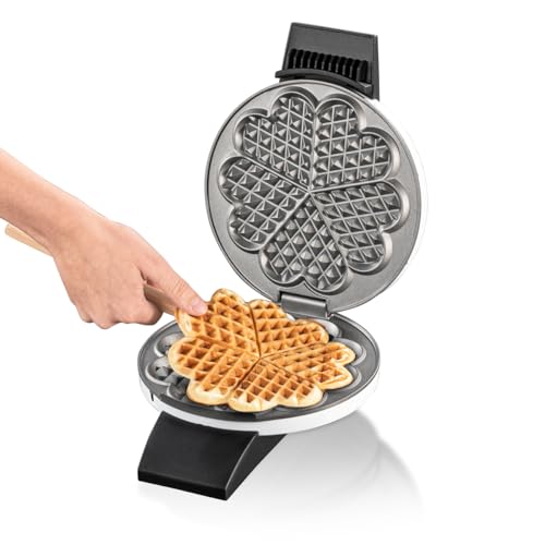 cloer 1621 Waffelautomat für klassische herzchen-Waffeln / 930 W/Waffelgröße 15,5 cm/stufenlos wählbarer Bräunungsgrad/weiß, Metall - 5
