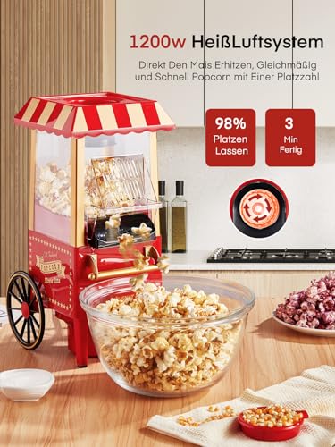 HOUSNAT Popcornmaschine 3.5L Retro - 2