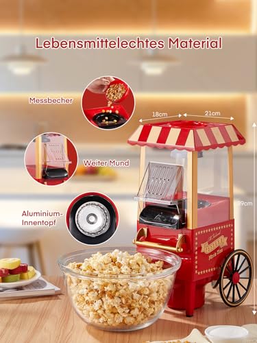 HOUSNAT Popcornmaschine 3.5L Retro - 5
