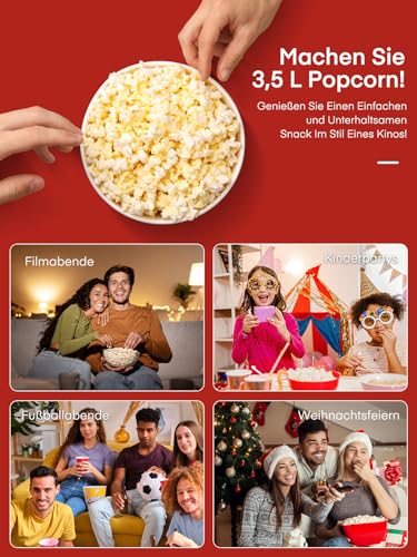 HOUSNAT Popcornmaschine 3.5L Retro - 7