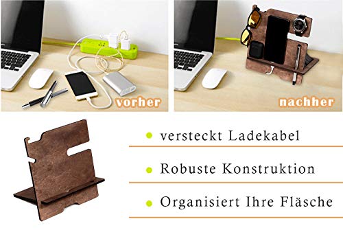 Geschenk für Männer – Docking Station – Hölzerner Schreibtisch Organizer – Ehemann Geschenk, für Freund – Geburtstags - 3