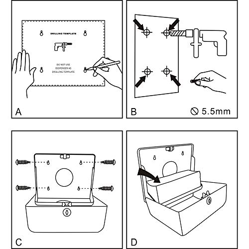 Anself Papierhandtuchspender Falthandtuchspender zur Wandbefestigung für gefaltete Handtücher - 7