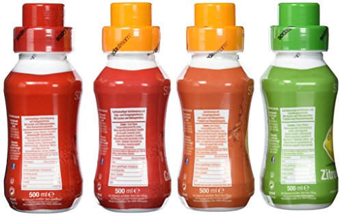 SodaStream Sirup 4er-Pack mit Cola-, Orange-, Zitrone-Limette-, Cola-Orange-Geschmack (4x 500 ml) - 3