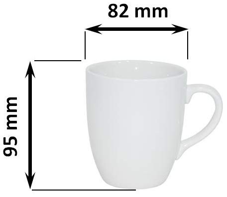 Set aus 12 Stück Tassen 300 ml aus echtem Porzellan, auch zum Bemalen bestens geeignet Porzellantassen Tasse Becher für Tee Kaffee Milch Cappuccino - 2