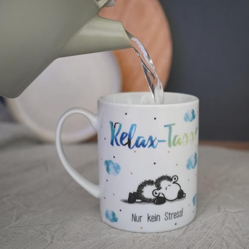 Sheepworld 45755 XL-Tasse mit sheepworld-Motiv „Relax-Tasse – Nur kein Stress“, Mehrfarbig ,60 cl - 2