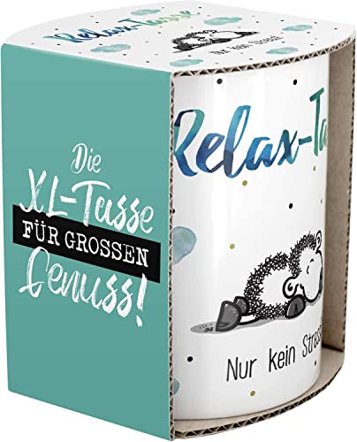 Sheepworld 45755 XL-Tasse mit sheepworld-Motiv „Relax-Tasse – Nur kein Stress“, Mehrfarbig ,60 cl - 3