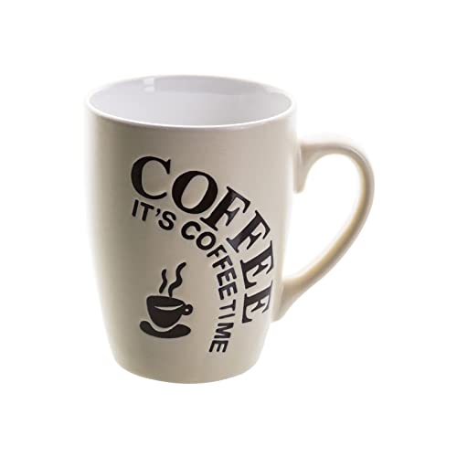 esto24 6er Set Kaffeebecher Set Keramik 300ml Mug Aufschrift It’s Coffee Time - 4