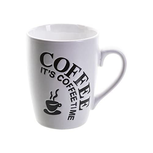 esto24 6er Set Kaffeebecher Set Keramik 300ml Mug Aufschrift It’s Coffee Time - 5