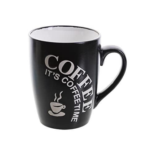 esto24 6er Set Kaffeebecher Set Keramik 300ml Mug Aufschrift It’s Coffee Time - 6