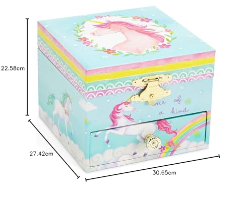 Jewelkeeper – Spieluhr Ballerina Schmuckschatulle, Einhorn Regenbogen Design mit Ausziehfach – The Unicorn Melodie - 8