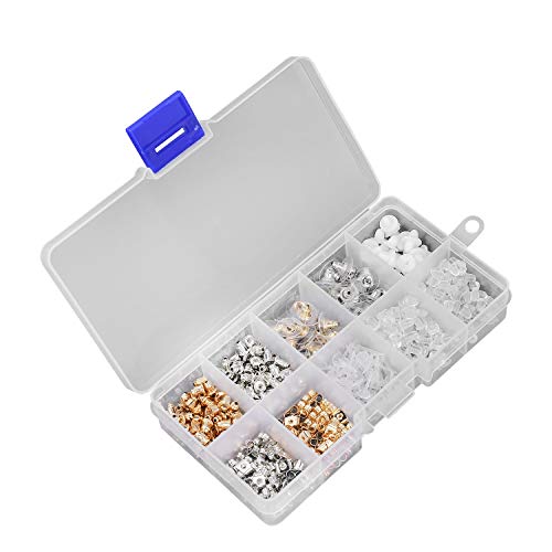 Ohrring-Verschlüsse 10 Stile Metall Gummi Kunststoff Sichere Ohrring Rücken Stopper Kugel Schmetterlinge Runde Form Ohrstopper für Zubehör Ohrringe Set, 460 Stücke