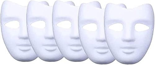 Meimask DIY 5 stücke Weißes Papier Maske Zellstoff Blank Handgemalte Maske Persönlichkeit Kreative Freie Design Maske (V Gesicht)