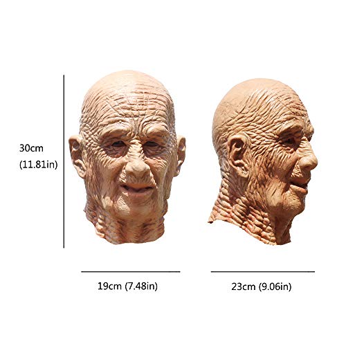 PartyHop – Der Alte Mann Maske – Realistische Halloween Latex Der Mit Gesichtsmaske - 3