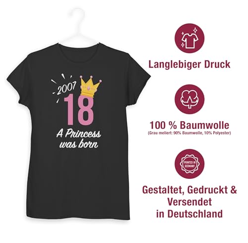 Shirtracer  Geburtstag – 18 Geburtstag Mädchen Princess 2002 -L191 – Tailliertes Tshirt für Damen und Frauen T-Shirt , 01 Schwarz ,  M - 4