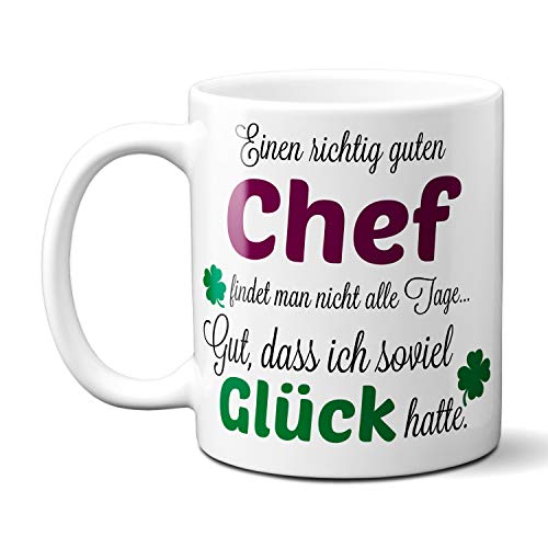 Einen richtig guten Chef – Danke sagen auf eine besondere Art. Tasse mit Spruch Kaffee Becher Geschenk Firma Job Arbeit Bester Chef - 2