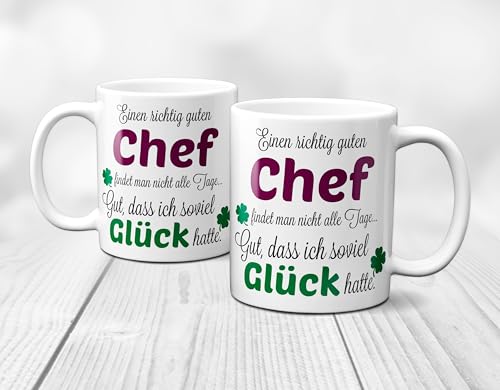 Einen richtig guten Chef – Danke sagen auf eine besondere Art. Tasse mit Spruch Kaffee Becher Geschenk Firma Job Arbeit Bester Chef - 4