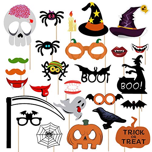 SicurezzaPrima Halloween Deko 2020 XXL Set – 71 Teile – Dekoration und Accessoires für Grusel Party und Garten – Girlande, Ballons, Spinnennetz, Fotobox - 6