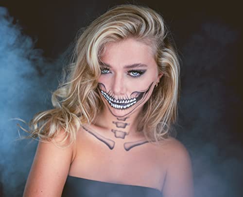 Tattoocrew® 4 x Halloween Tattoos Totenkopf Skull zum Aufkleben für das Gesicht - 4