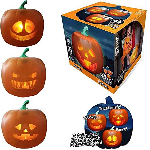 LZZZWER 3 in 1 Halloween Flash Talking animierte LED Kürbis Projektionslampe, lustige seltsame Halloween Dekorationen Nachtlicht, für Ghost Atmosphere Festival Dress Up