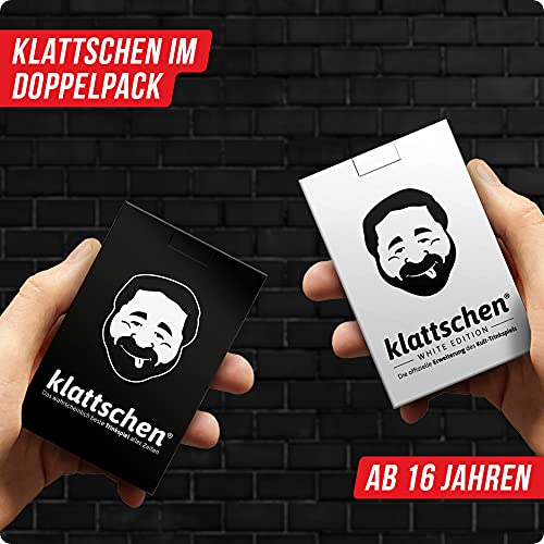 DENKRIESEN – klattschen® Doppelpack – klattschen & klattschen White Edition – Die wahrscheinlich besten Trinkspiele Aller Zeiten, Ausführung:Spielkartenkarton - 2