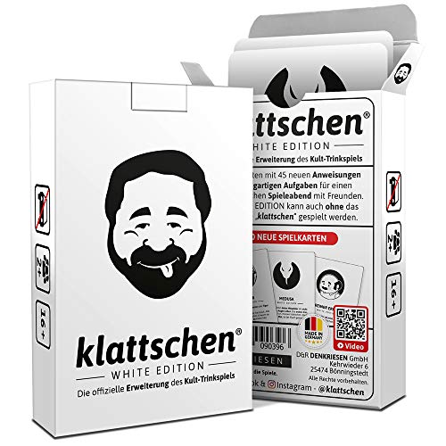 DENKRIESEN - klattschen® - White Edition - Die offizielle Erweiterung des Kult-Trinkspiels, Ausführung:Spielkartenkarton