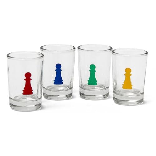 Out of the Blue 79/3943 – Glas Trinkspiel Ludo, mit 16 Gläsern und 2 Würfeln, Spielfläche ca. 31 x 31 cm, im Geschenkkarton - 7