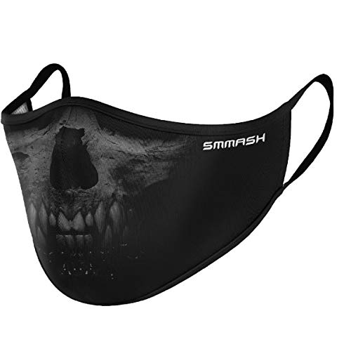 SMMASH Mundschutz Maske Wiederverwendbar, Hochwertiges Gesichtsmaske Waschbar, Multifunktional Trainingsmaske für Radfahren, Laufen, Staubschutzmaske für Damen, Herren, Größe L/XL