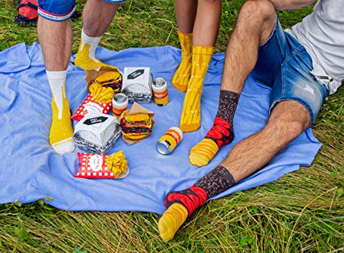 Rainbow Socks – Damen Herren Lustige Meal Socks Box Geschenk- 5 Paar – Pommes Frites Burger Bier – Größen 41-46 - 6