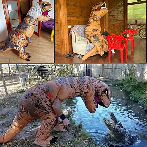 JASHKE Trex Kostüm Aufblasbare Kostüme Tyrannosaurus Rex Anzug Dinosaurier Kostüm Erwachsene Karneval Party Dino Kostüm Männer Frauen - 4