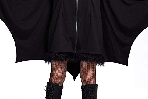 Spooktacular Creations Damen Schwarz Fledermaus Reißverschluss Hoodie Halloween Kostüm für Erwachsene (Medium, Black) - 2