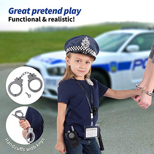 Born Toys 12-teiliges Polizeikostüm für Kinder mit Rollenspiel-Set mit Polizeimarke, Handschellen, Kinder-Taschenlampe, toll als Halloween-Kostüm, FBI, Detective, SWAT, Kostüm für Kinder - 5