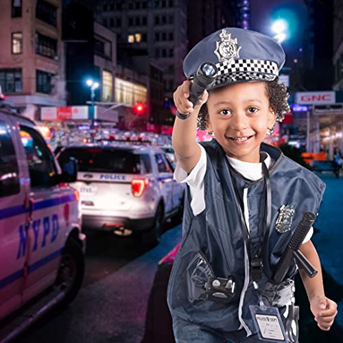 Born Toys 12-teiliges Polizeikostüm für Kinder mit Rollenspiel-Set mit Polizeimarke, Handschellen, Kinder-Taschenlampe, toll als Halloween-Kostüm, FBI, Detective, SWAT, Kostüm für Kinder - 8