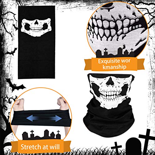 O-Kinee Halloween Kostüm Set, Enthält Sensemann Kostüm Sense Schädelmaske SchädeHandschuhe, Unisex Kostüm Sensenmann für Halloween Party Dekoration Cosplay - 3