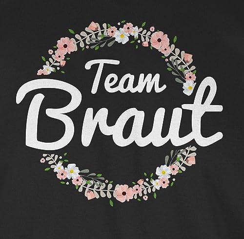 JGA Junggesellenabschied Frauen – Team Braut Blumenkranz – XXL – Schwarz – Blumenkranz grün – L191 – Tailliertes Tshirt für Damen und Frauen T-Shirt - 2