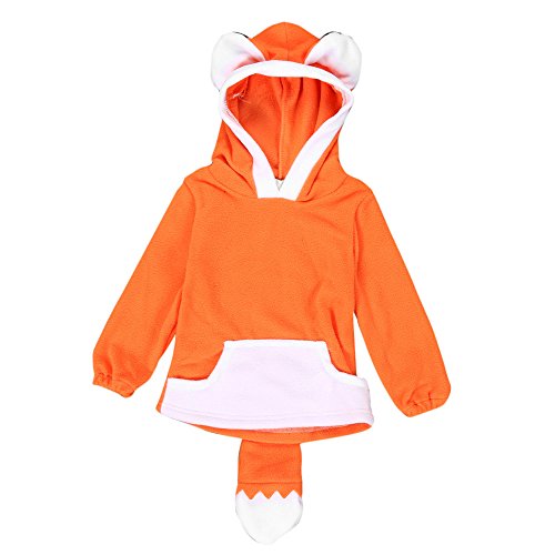 OVERDOSE Kind-Jungen-Mädchen-Karikatur-Entwurf Fox Hoodie-Jacken-Outwear-Mäntel 0.5-3 Jahre alt (2-3Jahre alt, A-Orange) - 5