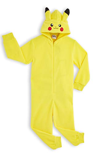 Pokémon Pikachu Schlafanzug, Kinder Jumpsuits Kostüm Tier Pyjama Onesie, Kuscheliger Kigurumi, Kostüm Kinder Jungen, Faschingskostüme, Perfektes Lustige Geek Cosplay Geschenk (9-10 Jahre)